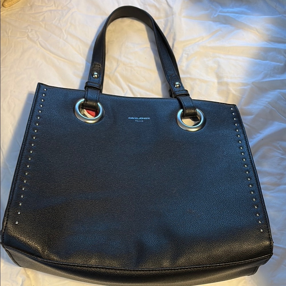 David Jones Black Studded Bag